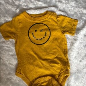 Garanimals Mustard Yellow Baby One-Piece Bodysuit with Winking Smiley